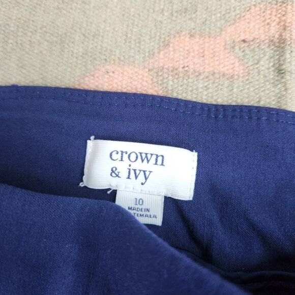 Crown & Ivy Navy Pull On Dress Pants Women's Size 10 - Picture 4 of 6